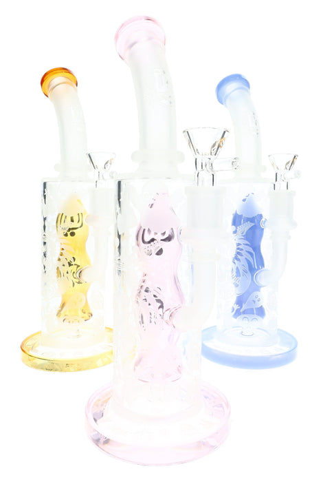 6B Glass Halloween Ghost Perc Bong – 14.5 mm Female – 9.5″ – Assorted Colors
