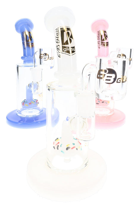 6B Glass Donut Perc Dab Rig – 10 mm Female – 6.5″ – Assorted Colors