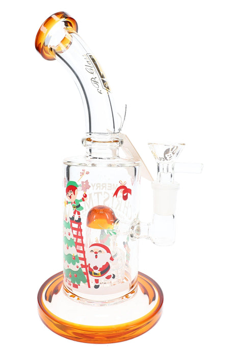 6B Glass Christmas Dome Matrix Bong – 14.5 mm Female – 9″ – Assorted Colors