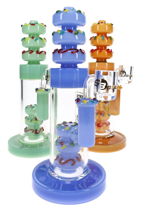 6B Glass Donut Stack Dab Rig – 14.5 mm Female – 9.5″ – Assorted Colors