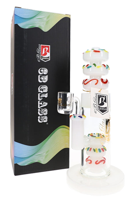 6B Glass Donut Stack Dab Rig – 14.5 mm Female – 9.5″ – Assorted Colors