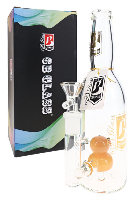 6B Glass Duck Perc Bottle Bong – 14.5 mm Female – 8.5″ – Assorted Colors