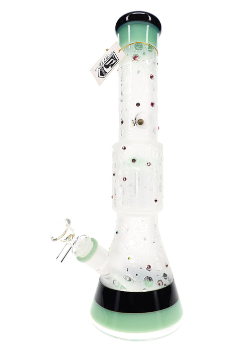 6B Glass Frosted Space 10-Arm Tree Perc Beaker Bong – 14.5″ – Assorted