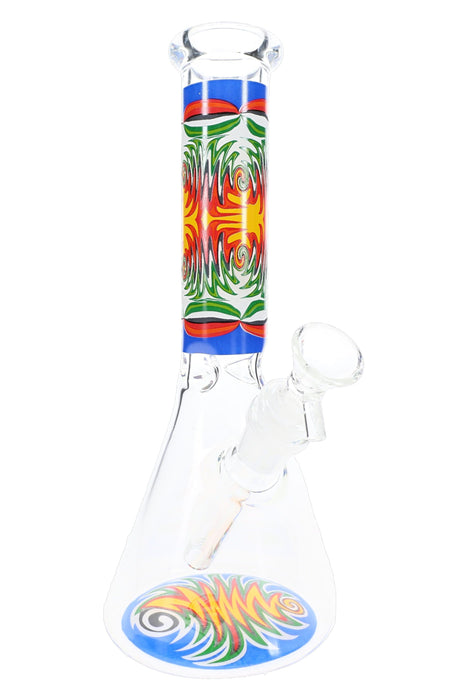 Decal Glass Beaker Bong “Silly Shock” – 10″