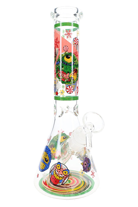 Decal Glass Beaker Bong “Silly Shock” – 10″