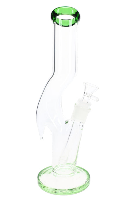 Zig Zag Glass Straight Tube Bong “Swerve Serve” – 11½″