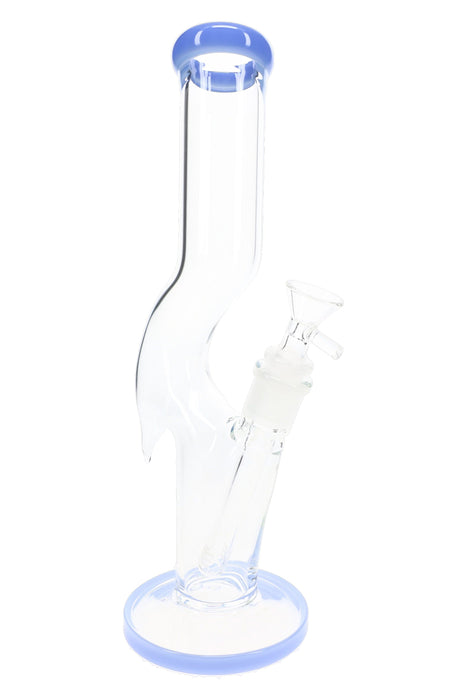 Zig Zag Glass Straight Tube Bong “Swerve Serve” – 11½″