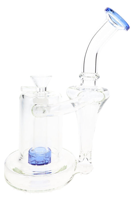 Showerhead Recycler Glass Bong “Loop Lift” – 7½″ – Assorted Colors