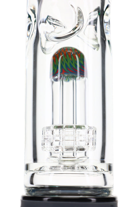 Two-Part Dome Matrix Glass Beaker Bong “Split Stack” – 15½″