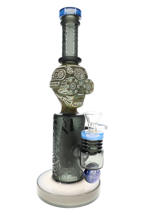 Frosted Stone Alien Glass Bong “Ancient Visitor” – 11″ – Assorted