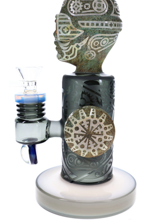 Frosted Stone Alien Glass Bong “Ancient Visitor” – 11″ – Assorted