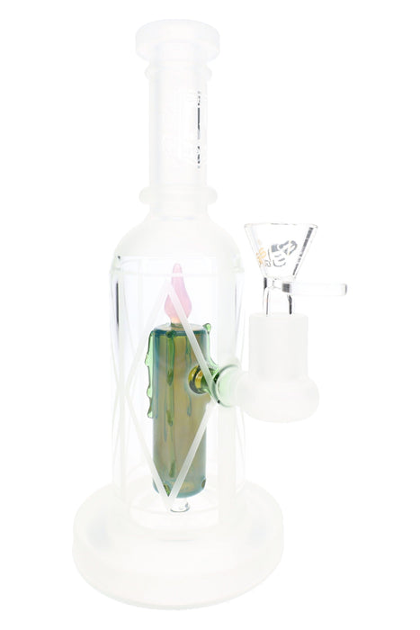 6B Glass Frosted Candle Perc Bong – 9″