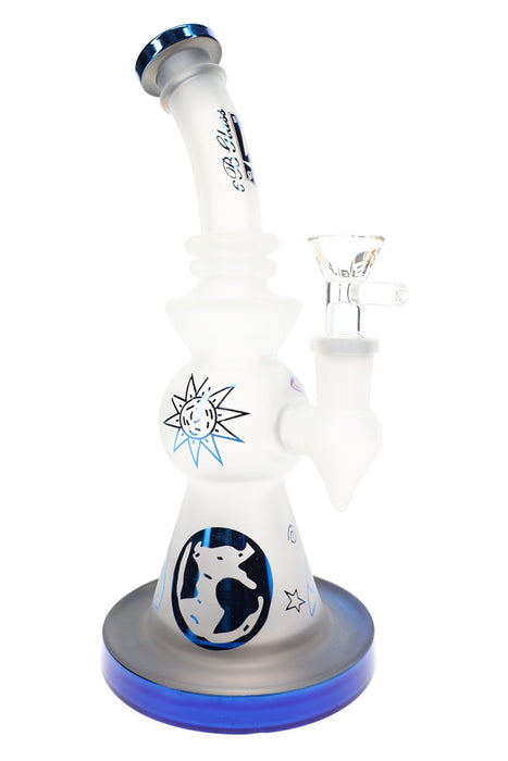 6B Glass Metallic Space Frosted Bong – 9″