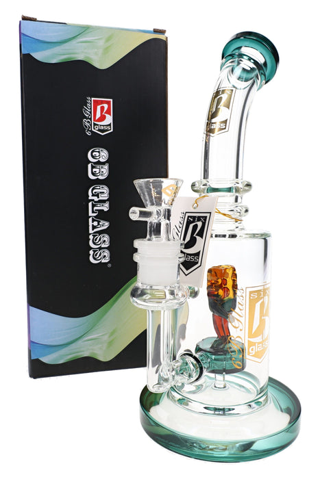 6B Glass Clown Showerhead Perc Straight Shooter Bong – 9″