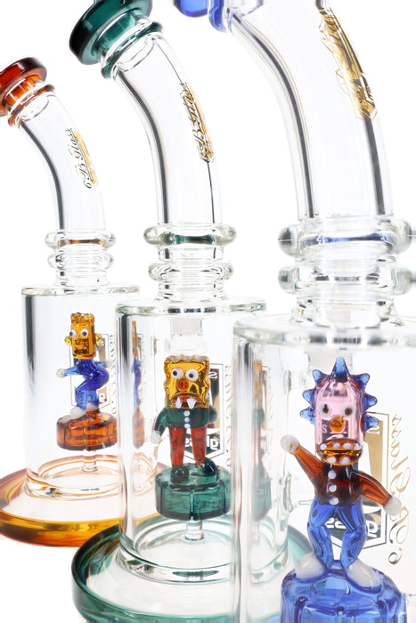 6B Glass Clown Showerhead Perc Straight Shooter Bong – 9″