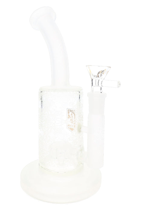 6B Glass Frosted Lotus Showerhead Perc Bong – 8½″