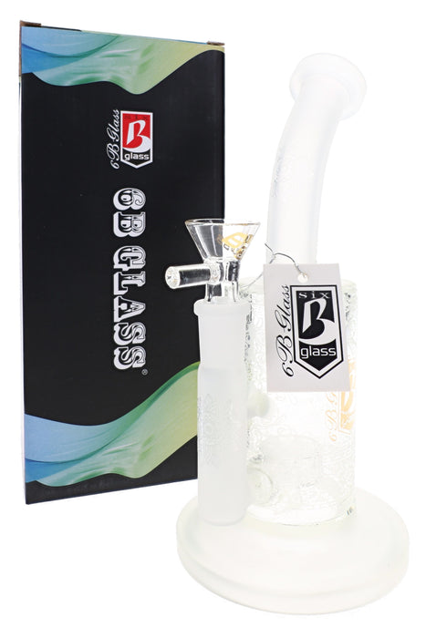 6B Glass Frosted Lotus Showerhead Perc Bong – 8½″