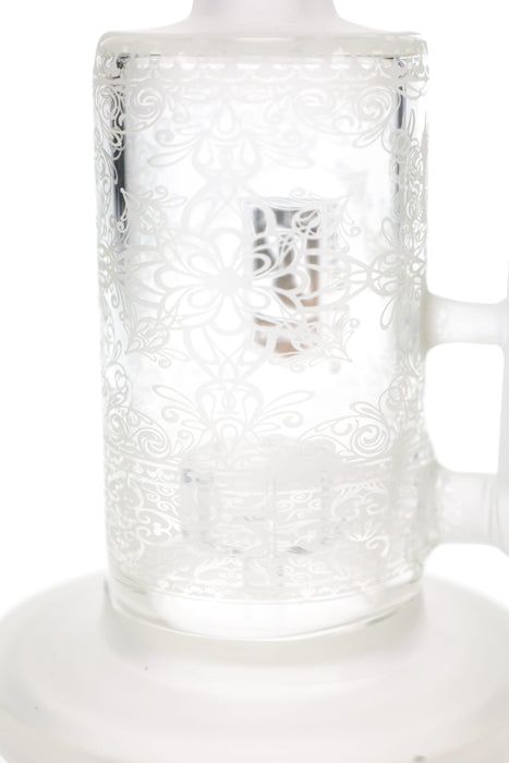 6B Glass Frosted Lotus Showerhead Perc Bong – 8½″