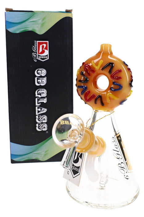 6B Glass Donut Beaker Bong – 6½″ – Assorted Colors