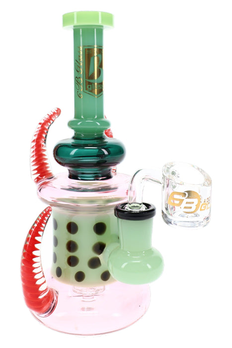 6B Glass Neon Dot Spiked Dab Rig – Showerhead Perc – 7″ – Assorted Colors
