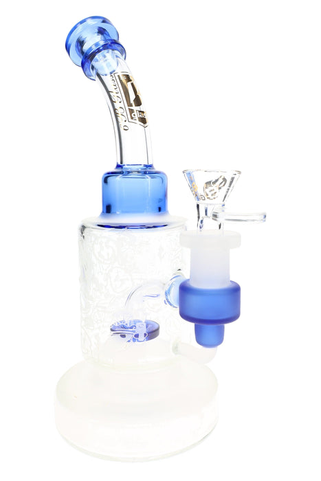 6B Glass Frosted Graphic Bong – Showerhead Perc – 8.5″ – Assorted Colors