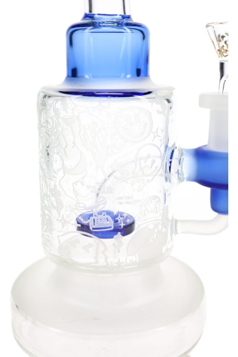 6B Glass Frosted Graphic Bong – Showerhead Perc – 8.5″ – Assorted Colors