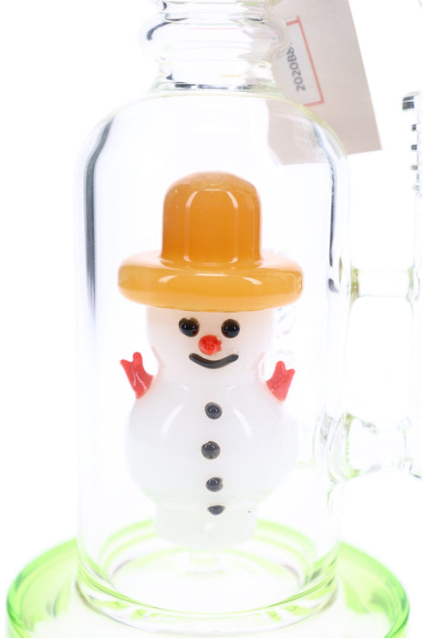6B Glass Snowman Perc Bong – Straight Neck – 9.5″ – Assorted Colors