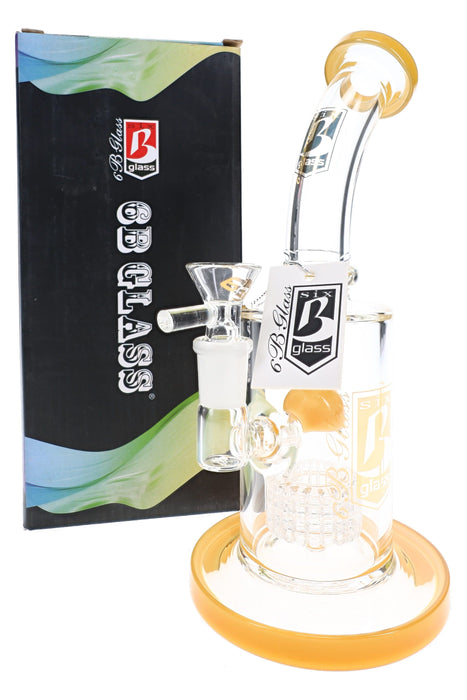 6B Glass Dome Matrix Perc Bong – Bent Neck – 9″ – Assorted Colors