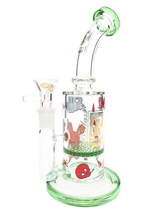 6B Glass Decal Honeycomb Perc Bong – 8.5″