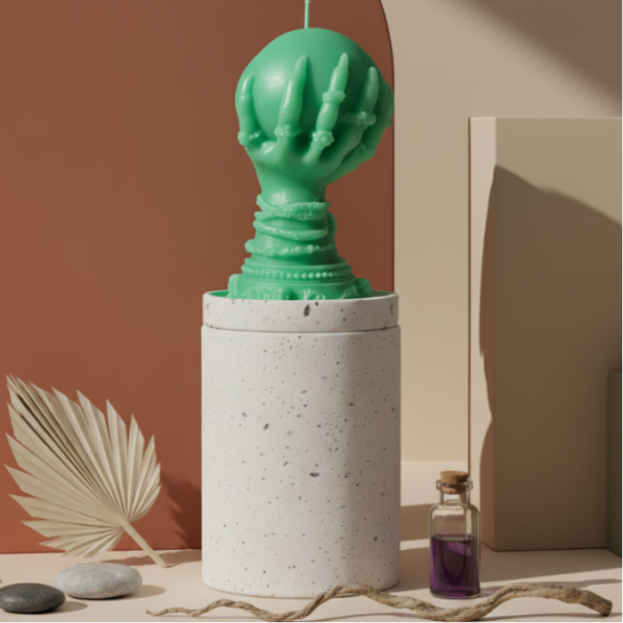 Crystal Ball Candle | Mystical Sculptural Soy Wax