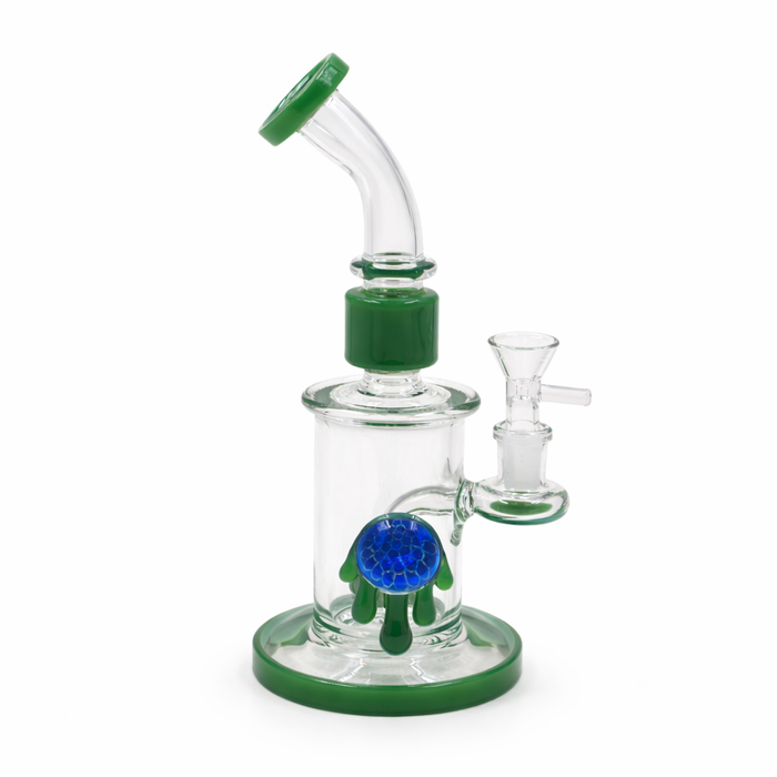 Azure Artisan 8" Bent Neck Waterpipe