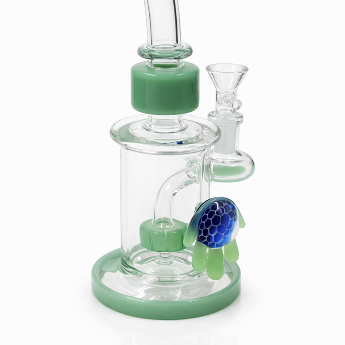 Azure Artisan 8" Bent Neck Waterpipe