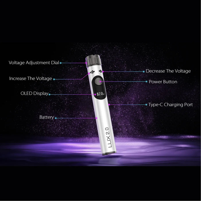 Yocan Lux 2.0 Dab Pen 510 Thread Battery (15CT)