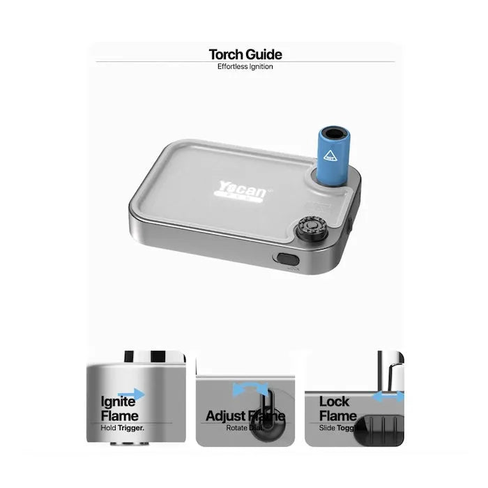 Slate Butane Torch Lighter with Built-In Prep Tray
