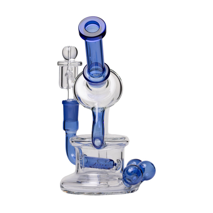 Human Grade 7.5" Recycler 45 (Triple Marble) Glass Rig Water Pipe