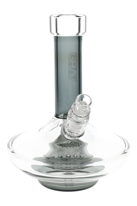 GRAV Small Wide Base Glass Bong “Smoke & Clear” – 8¼″