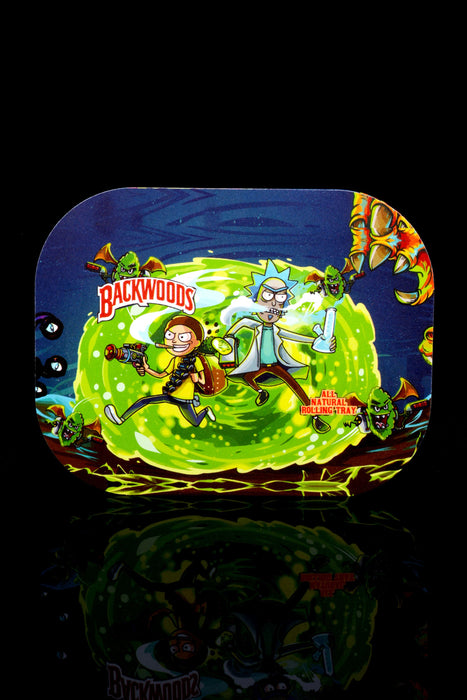 Small Art Metal Rolling Tray with Magnetic Lid – 7″ × 5½″ – Select Design