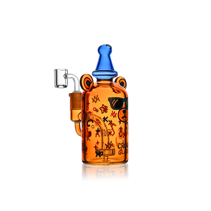Cool Teddy Bear Dab Rig with Showerhead Perc | Croia Glass