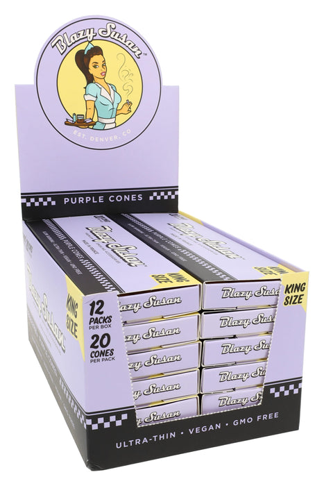 Blazy Susan King Size Cones – Pink or Purple – 20/Pack – 12-Count Display
