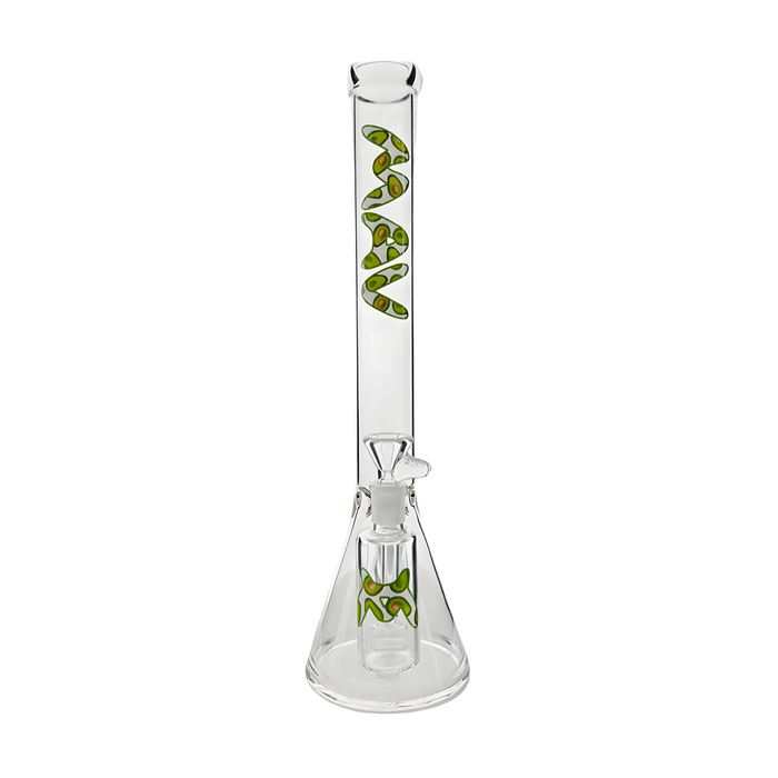 18" x 5mm Happy Avocado Beaker Bong + Ash Catcher Combo