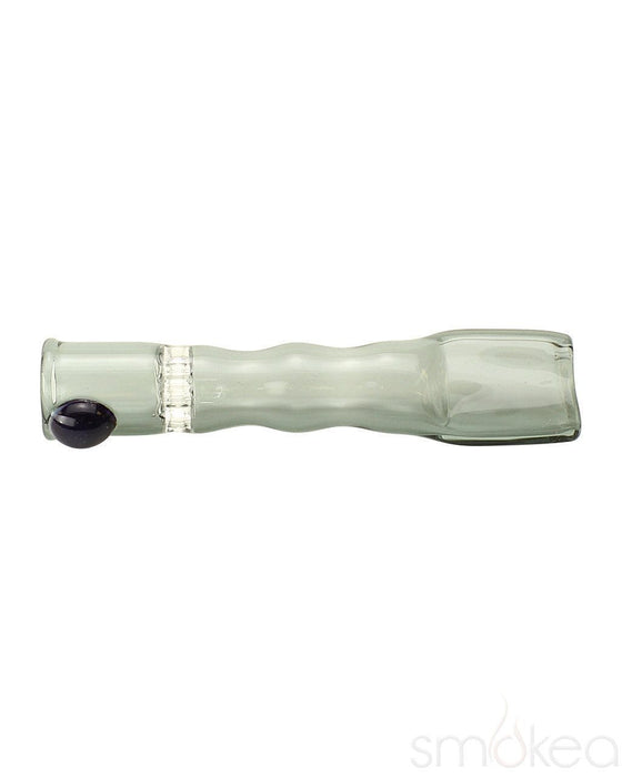Blazing Blue Glass Honeycomb Screen Chillum Pipe