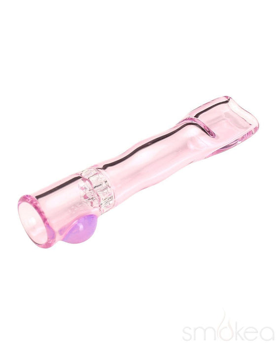 Blazing Blue Glass Honeycomb Screen Chillum Pipe