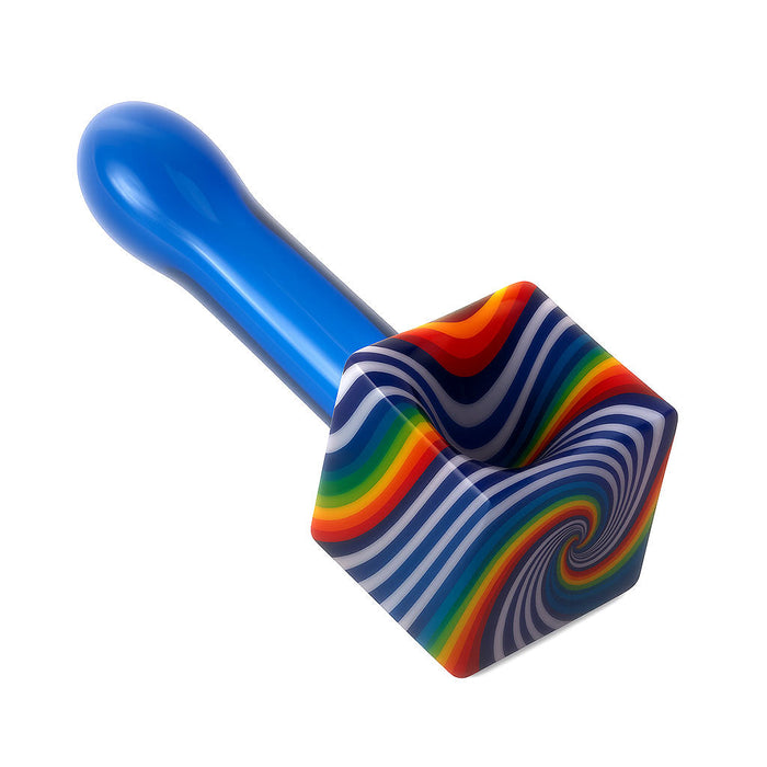 ZIG WAG ICE-CUBE GLASS HAND PIPE