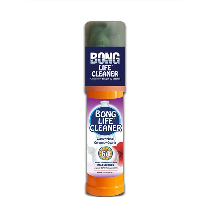 Repel-Aide Bong Life Cleaner 12oz Bottle Kit with Cup Cap, Microfiber Towel, Particles & Solution