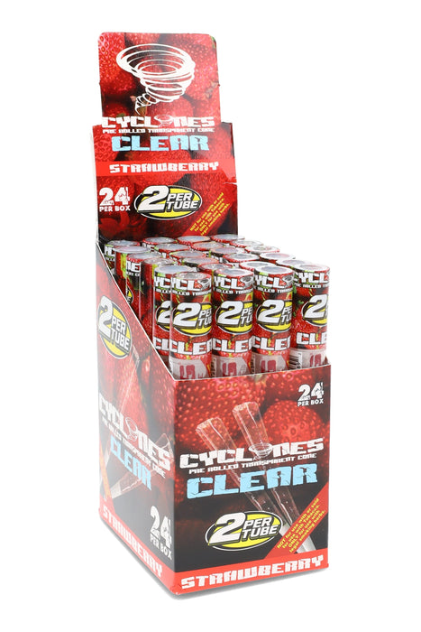Cyclones Clear King Size Cones Display – 24 Tubes – 2/Tube