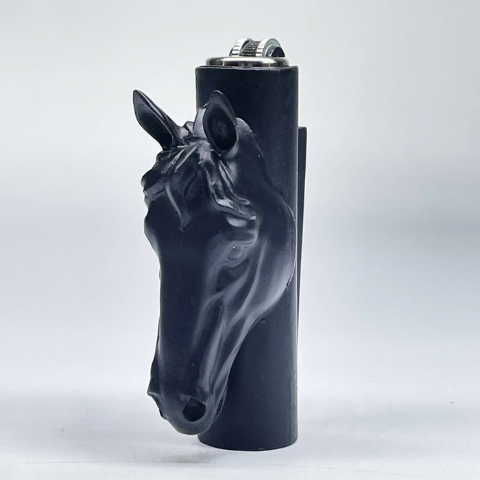 Black Horse 3D Lighter Case for Mini ClipperLighter