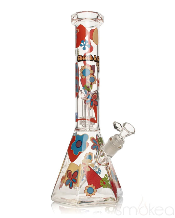 Cheech & Chong 15" Power to the Flower Dual Chamber Hex Beaker Bong