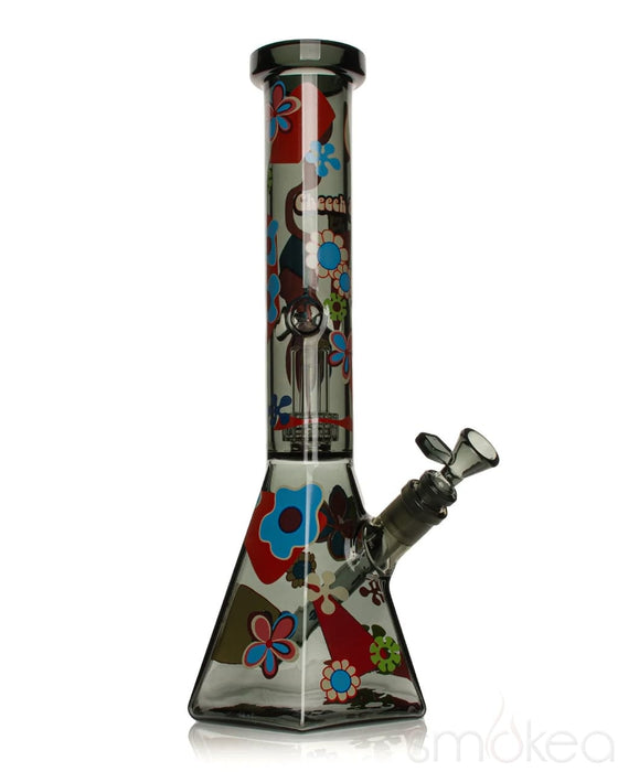 Cheech & Chong 15" Power to the Flower Dual Chamber Hex Beaker Bong
