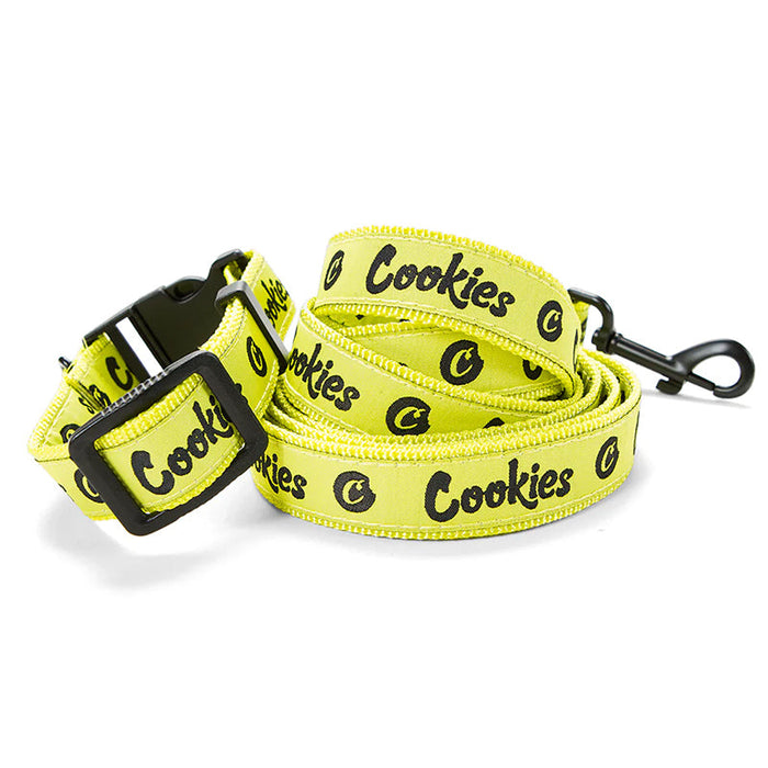 Cookies Dog Leash and Collar Original Mint Nylon Yellow
