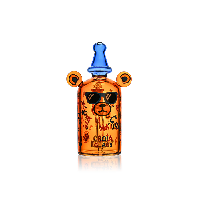 Cool Teddy Bear Dab Rig with Showerhead Perc | Croia Glass